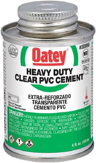 Oatey 30850 Heavy Duty Solvent Cement, 4 Oz, Can, [...]
