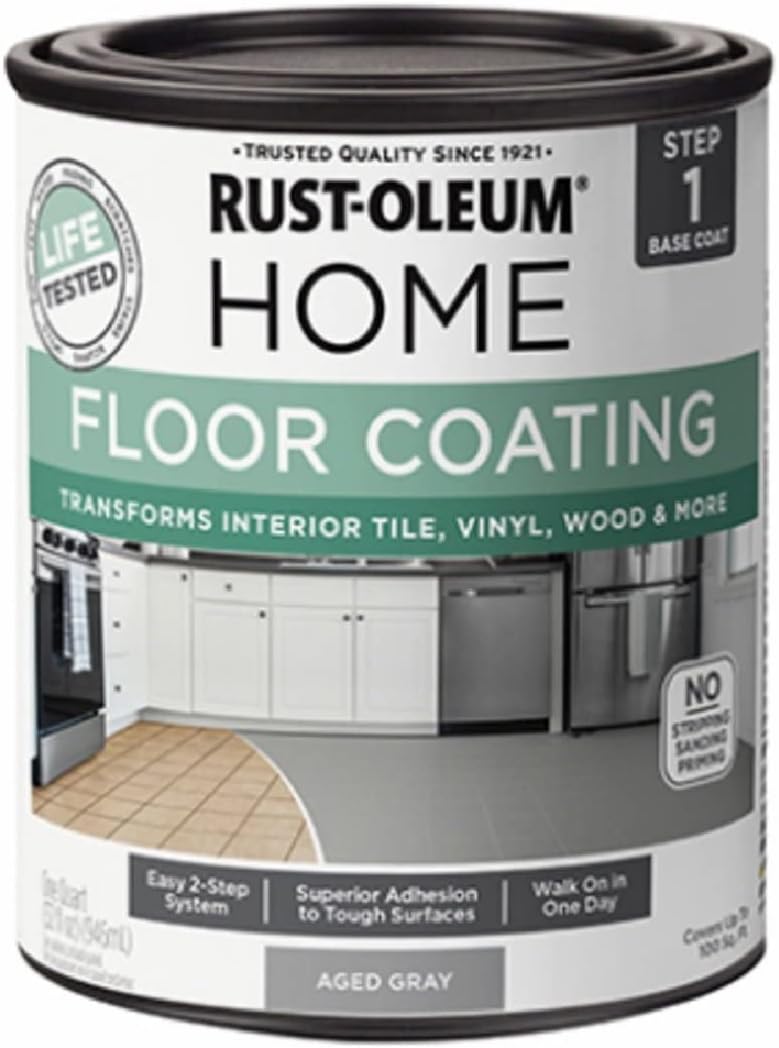Rust-Oleum 365929 Floor Coating Base Coat Aged Gray Quart