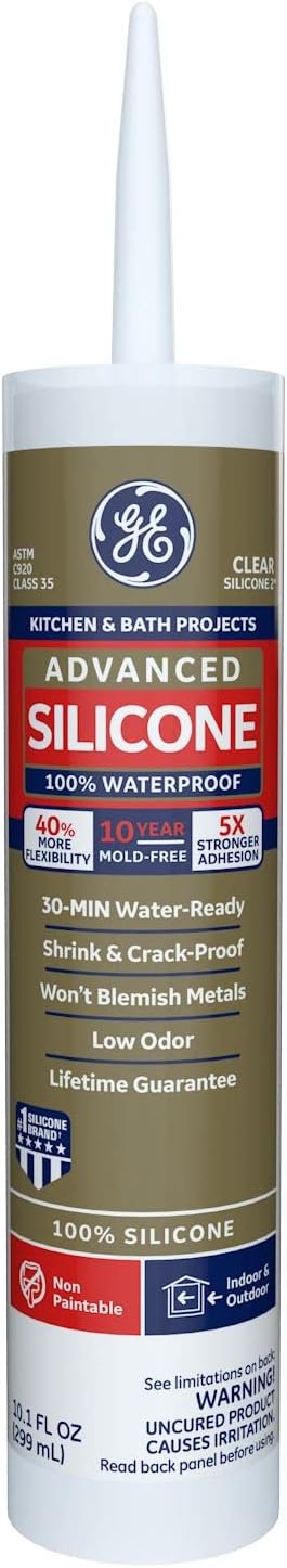 GE Advanced Silicone Caulk for Kitchen & Bathroom - [...]