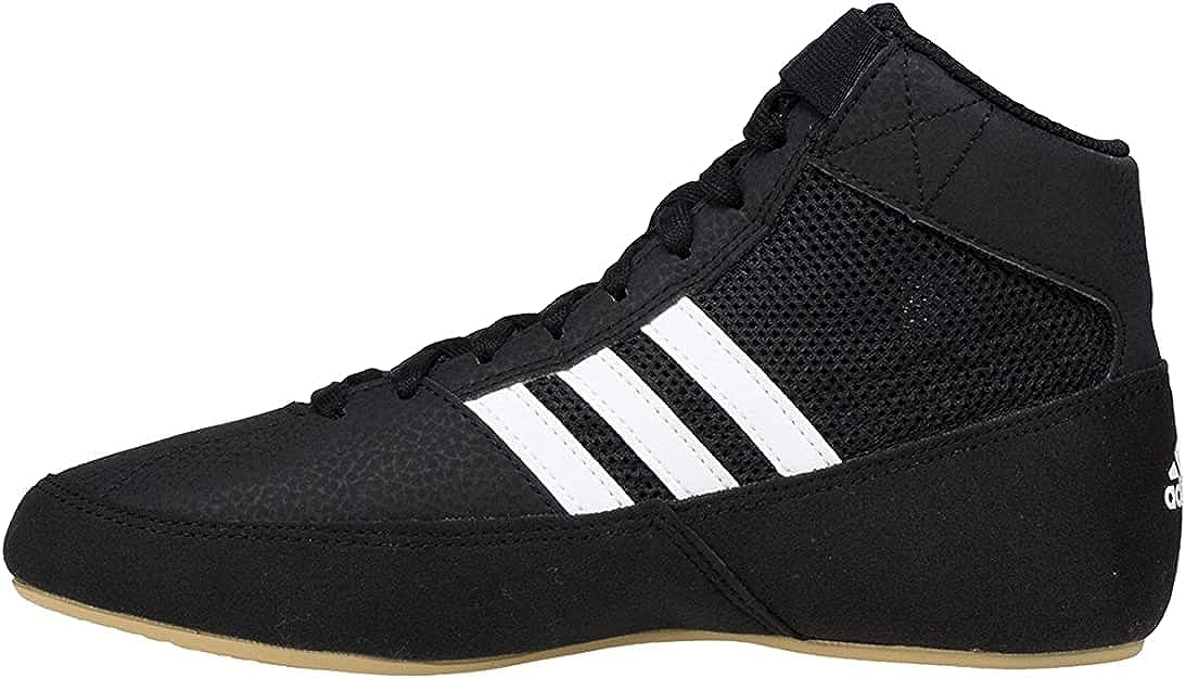 adidas Men's HVC Wrestling Shoe, Black/White, 9