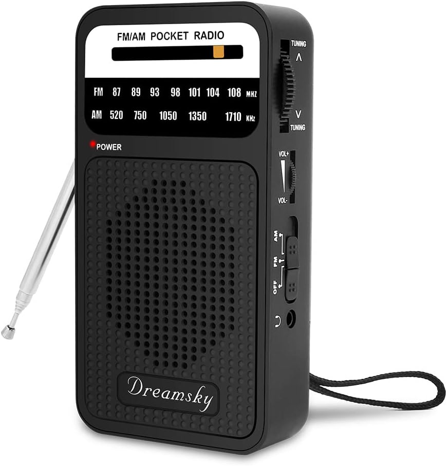 DreamSky Pocket Radios, Battery Operated AM FM Radio [...]