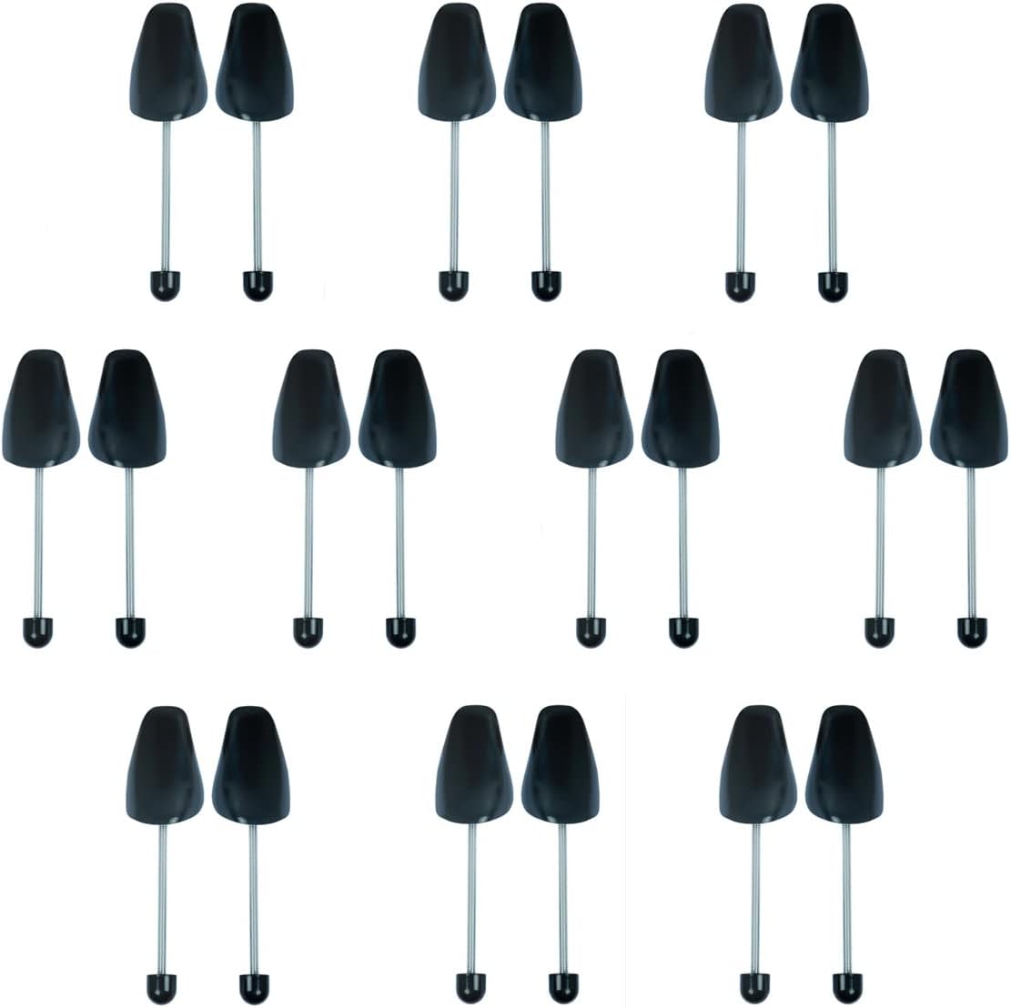 Ahberxig 10 Pairs Plastic Shoe Trees for Men (Black)