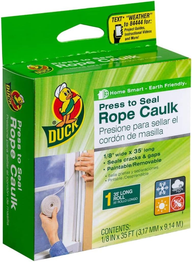 Duck Brand Press to Seal Rope Caulk, White, 1/8-Inch [...]