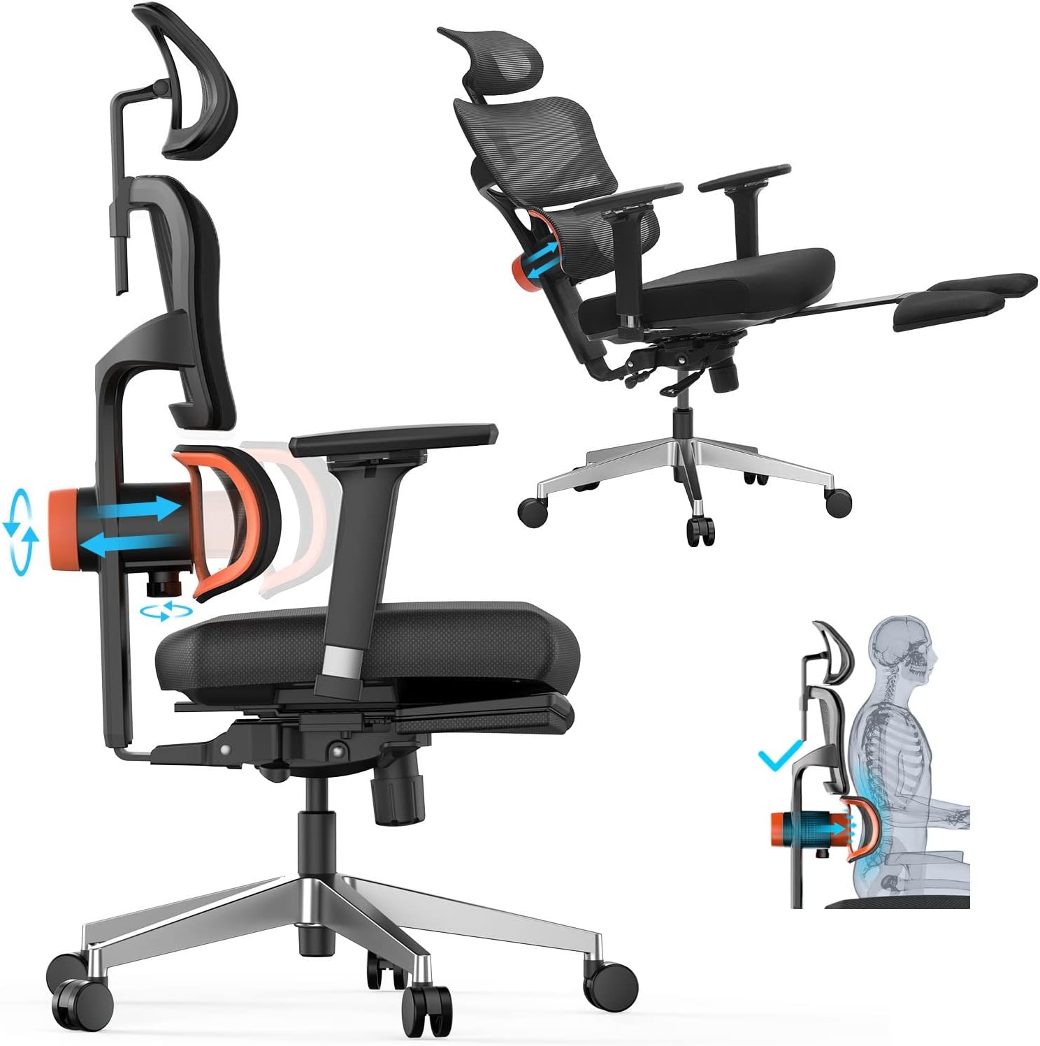 Newtral Ergonomic Office Chair with Footrest- High [...]