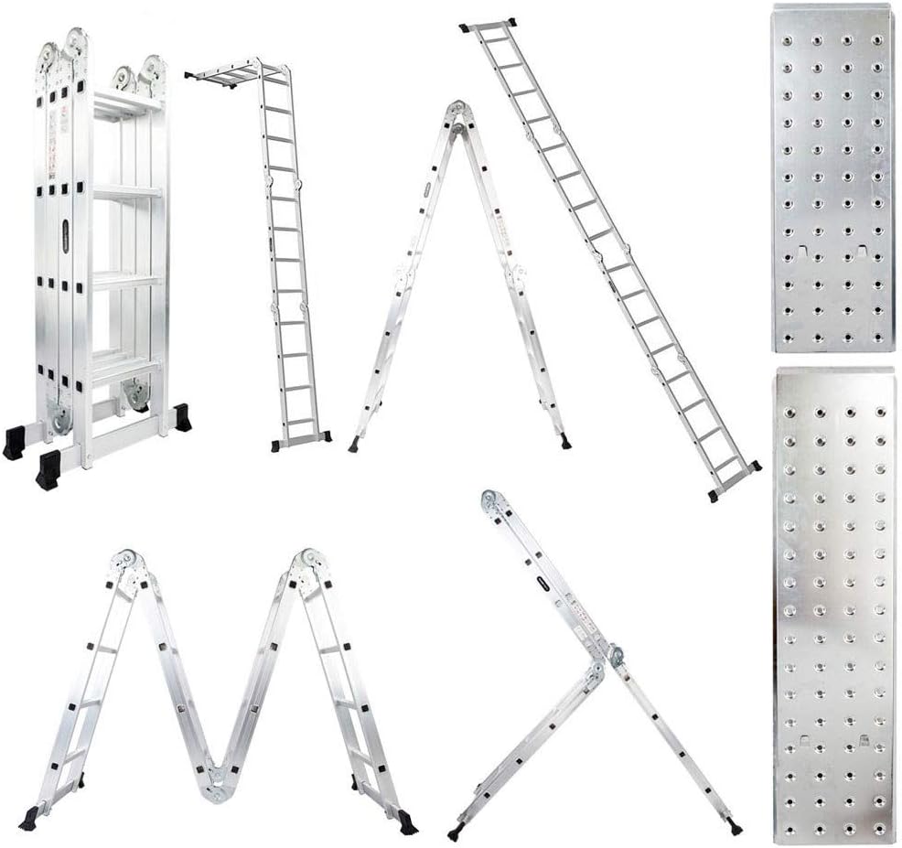 LUISLADDERS 15.5FT Folding Ladder Multi-Purpose [...]