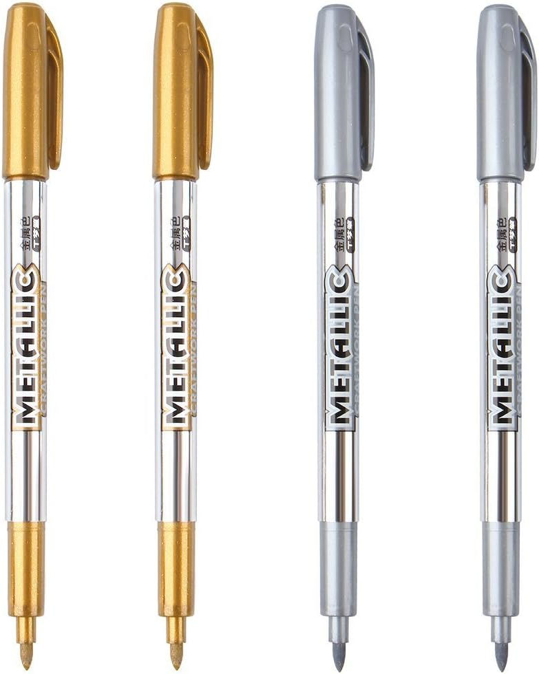 Dyvicl Premium Metallic Markers Pens - Silver and Gold [...]