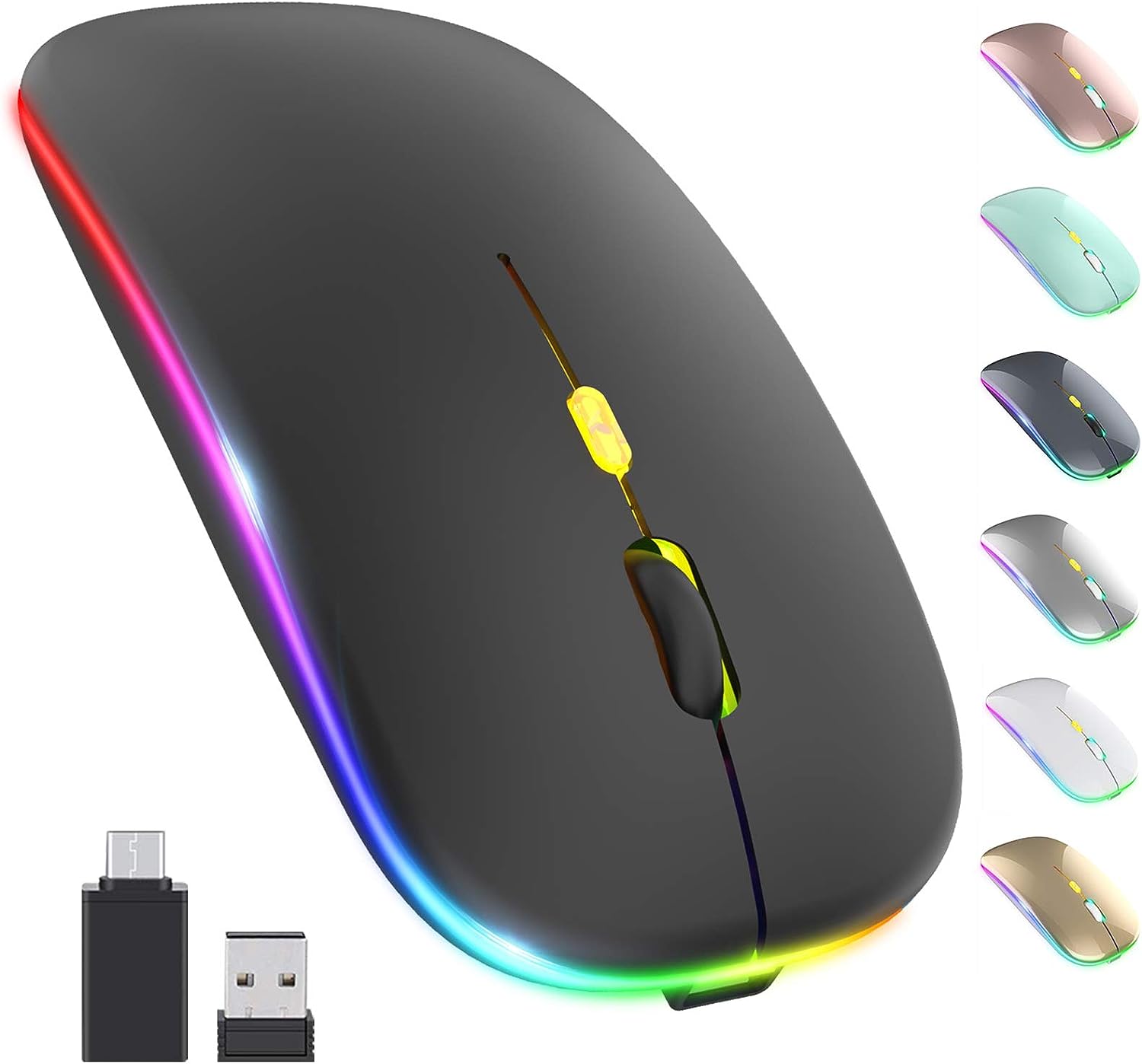 【Upgrade】 LED Wireless Mouse, Slim Silent Mouse 2.4G [...]