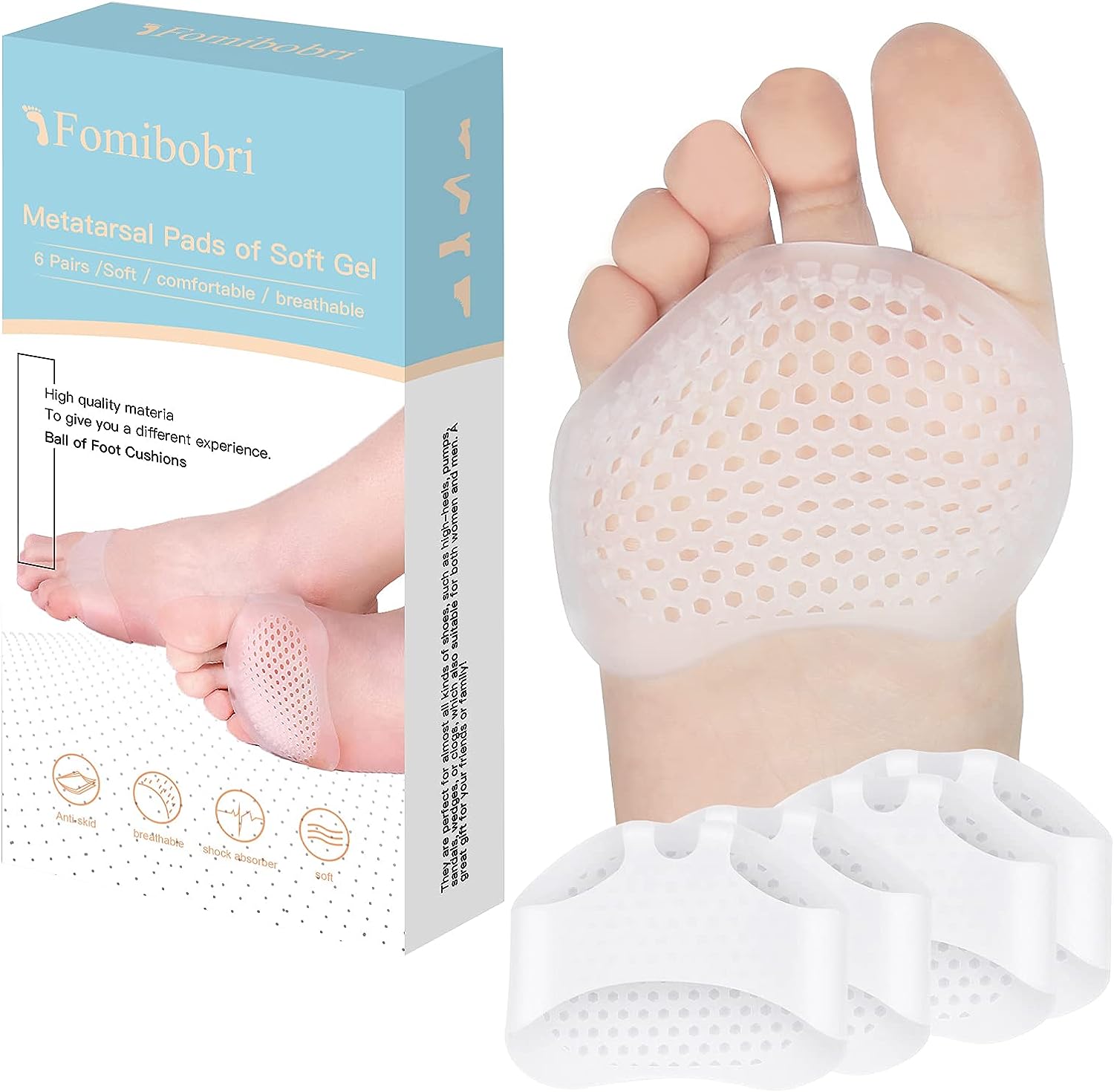 Metatarsal Pads 12 Pack Ball of Foot Cushions for [...]