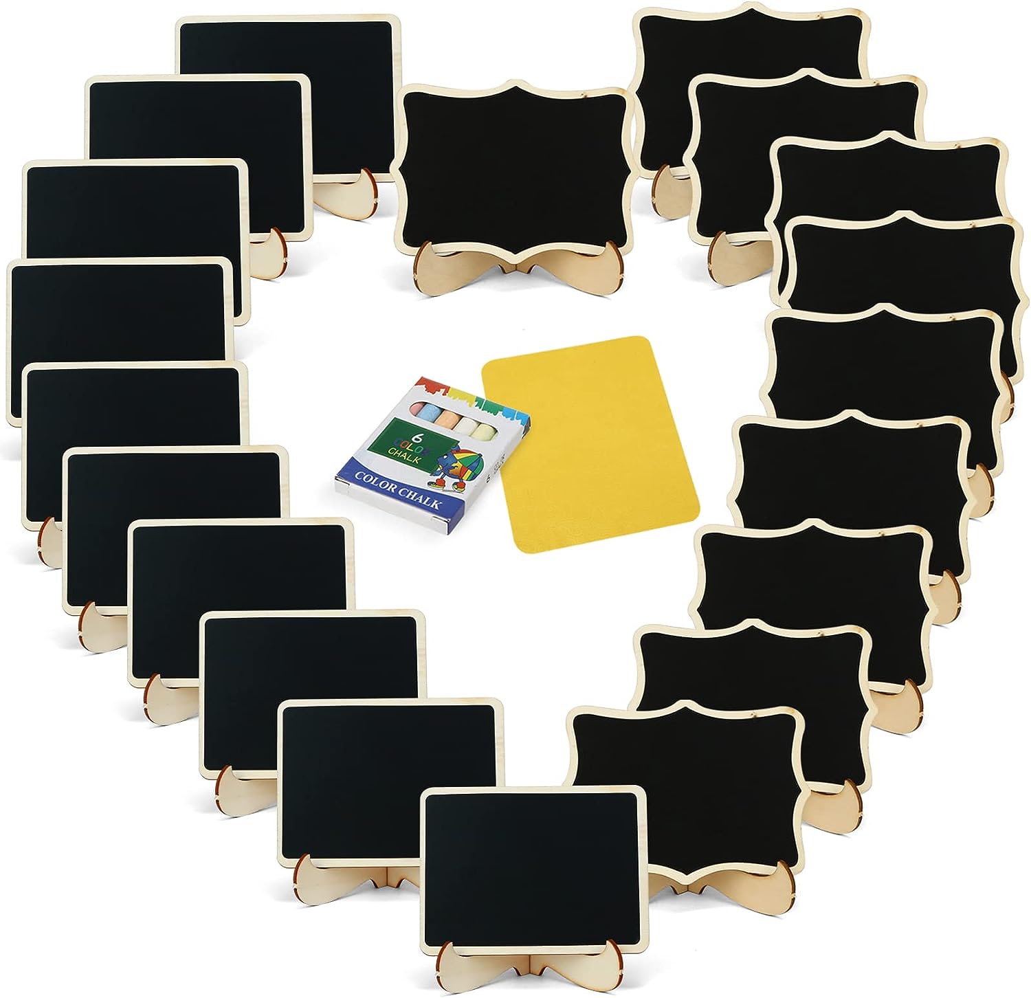 FUTUREPLUSX 20 Pack Mini Chalkboards Signs with Easel [...]