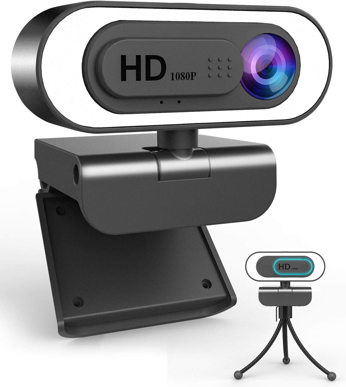 Streaming Webcam with Microphone Ring Light-HD 1080P [...]