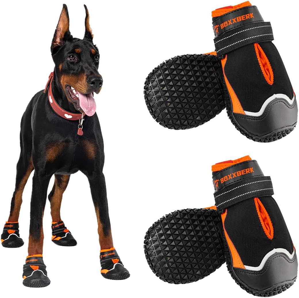 Boxxberk Waterproof Dog Shoes,Non-Slip Rubber Sole Dog [...]