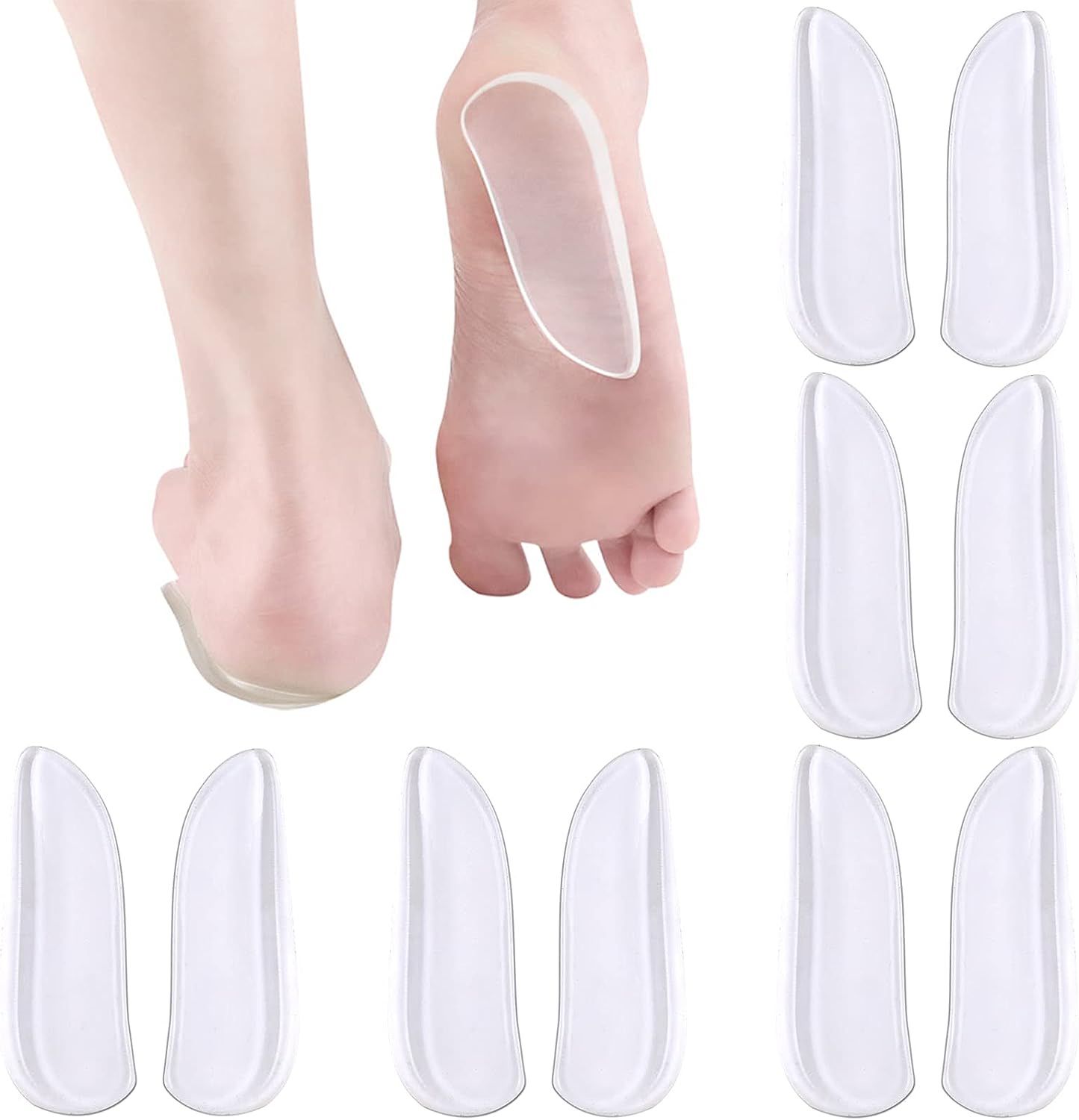 5 Pairs Medial & Lateral Heel Wedge Silicone Insoles - [...]