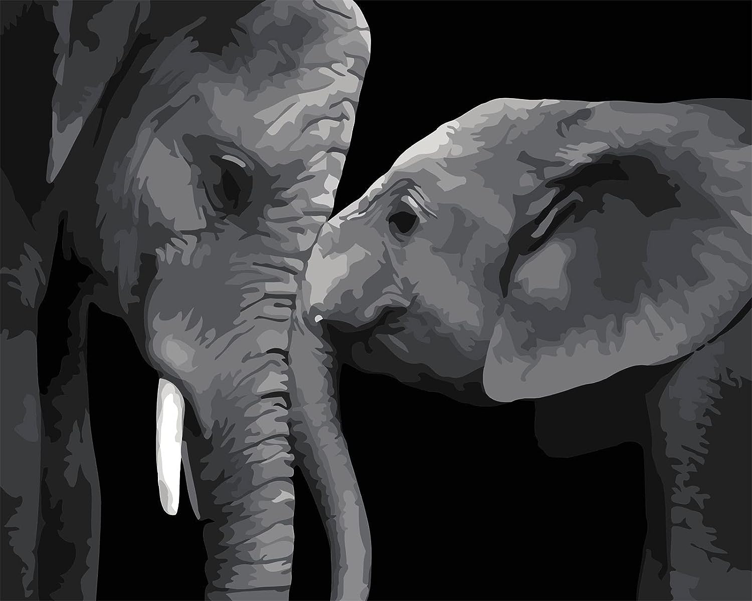 Gray Warm Elephant Family Animal,Canvas Oil Painting [...]