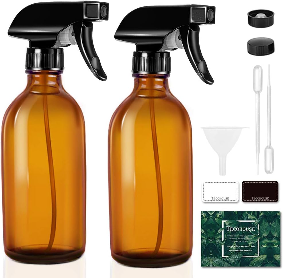 Tecohouse Amber Spray Bottles, 4 oz Glass Spray [...]