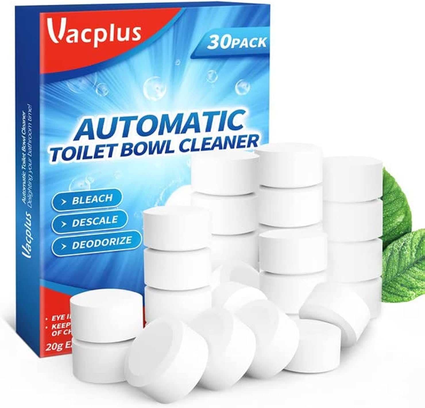 Vacplus Toilet Bowl Cleaners - 30 PACK, Automatic [...]