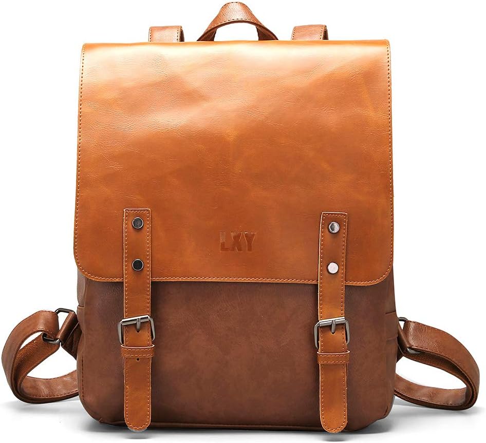 LXY Vegan Leather Backpack Vintage Laptop Bookbag for [...]