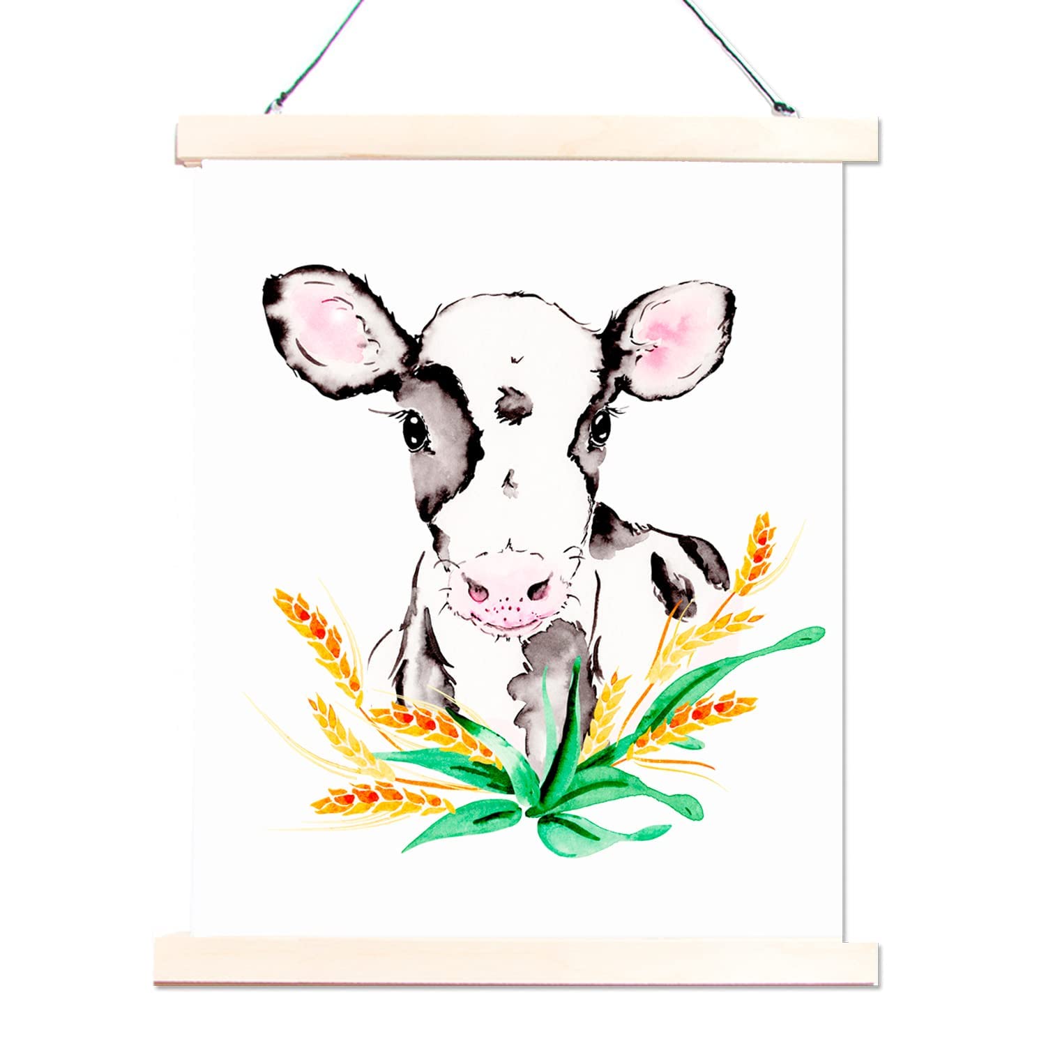 Cute Baby Cow Watercolor Print by Pop Pigments - Farm [...]
