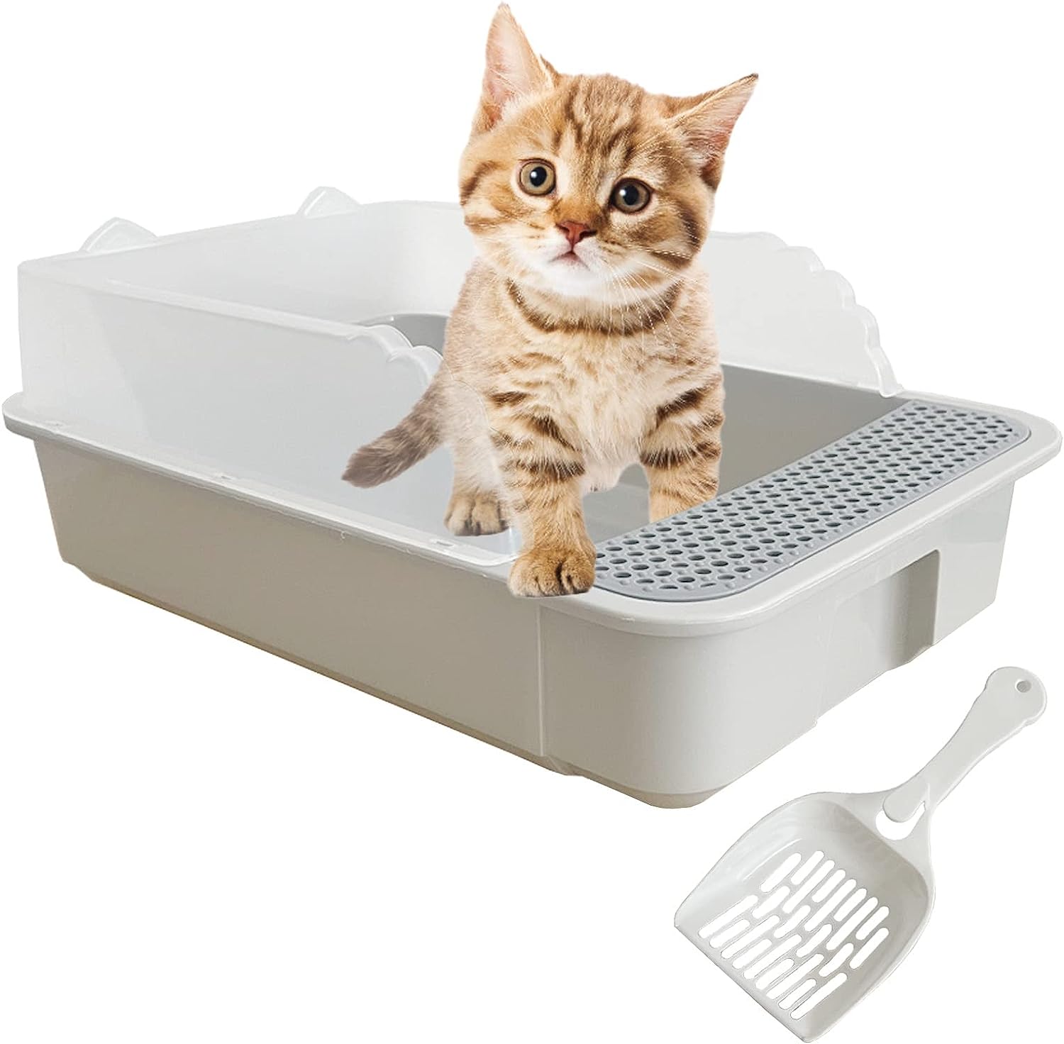 MUYG Open Cat Litter Box with High Side,Anti-Splashing [...]