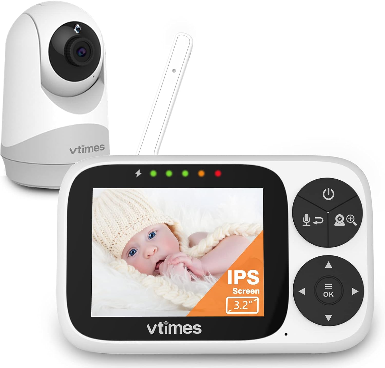 VTimes Video Baby Monitor with Camera and Audio, 3.2