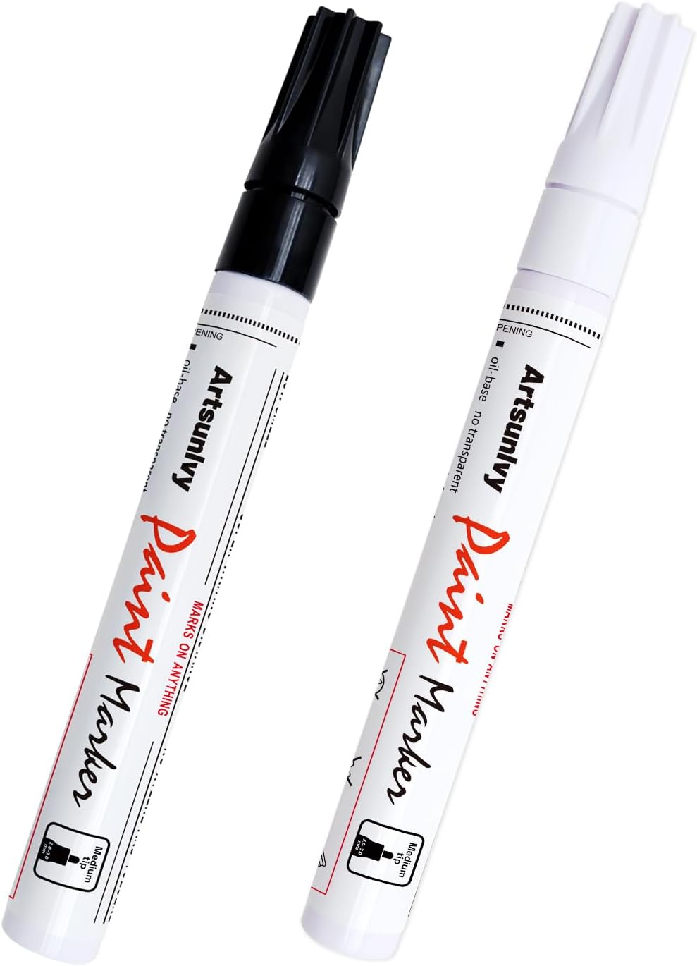 Permanent Paint Pens Paint Markers - 2 Pack Black & [...]