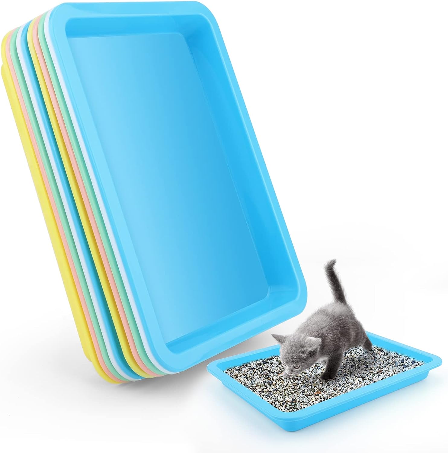 10pcs Kitten Litter Boxes, Nonstick Plastic Small Cat [...]