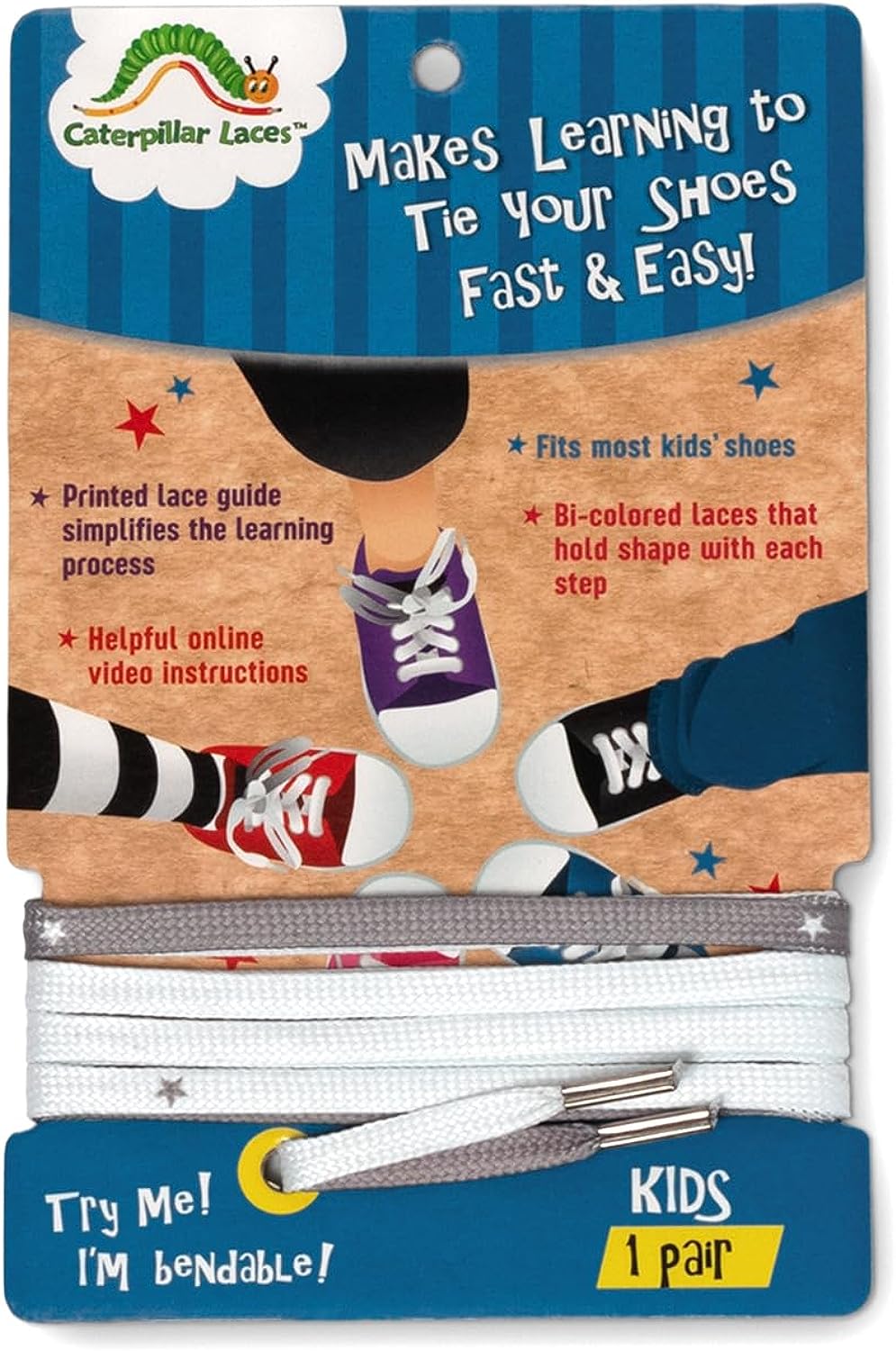 Caterpillar Shoe Laces - Learn to tie shoes fast and [...]