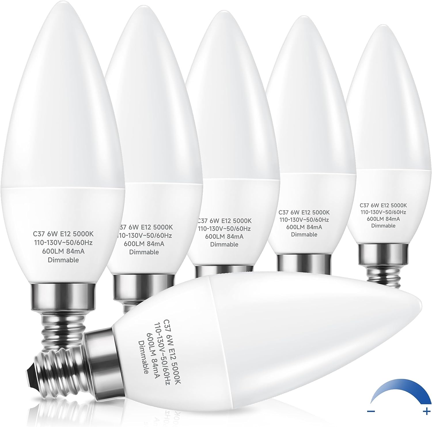 Eterbiz LED Candelabra Light Bulbs Dimmable 6 Watt (60 [...]