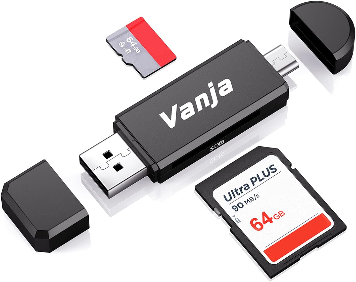 Vanja SD Card Reader, Micro SD to USB OTG Adapter and [...]