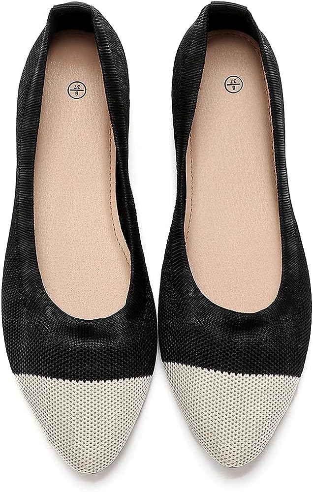 Shupua Women's Flats Black Flats Shoes Pointed Toe [...]