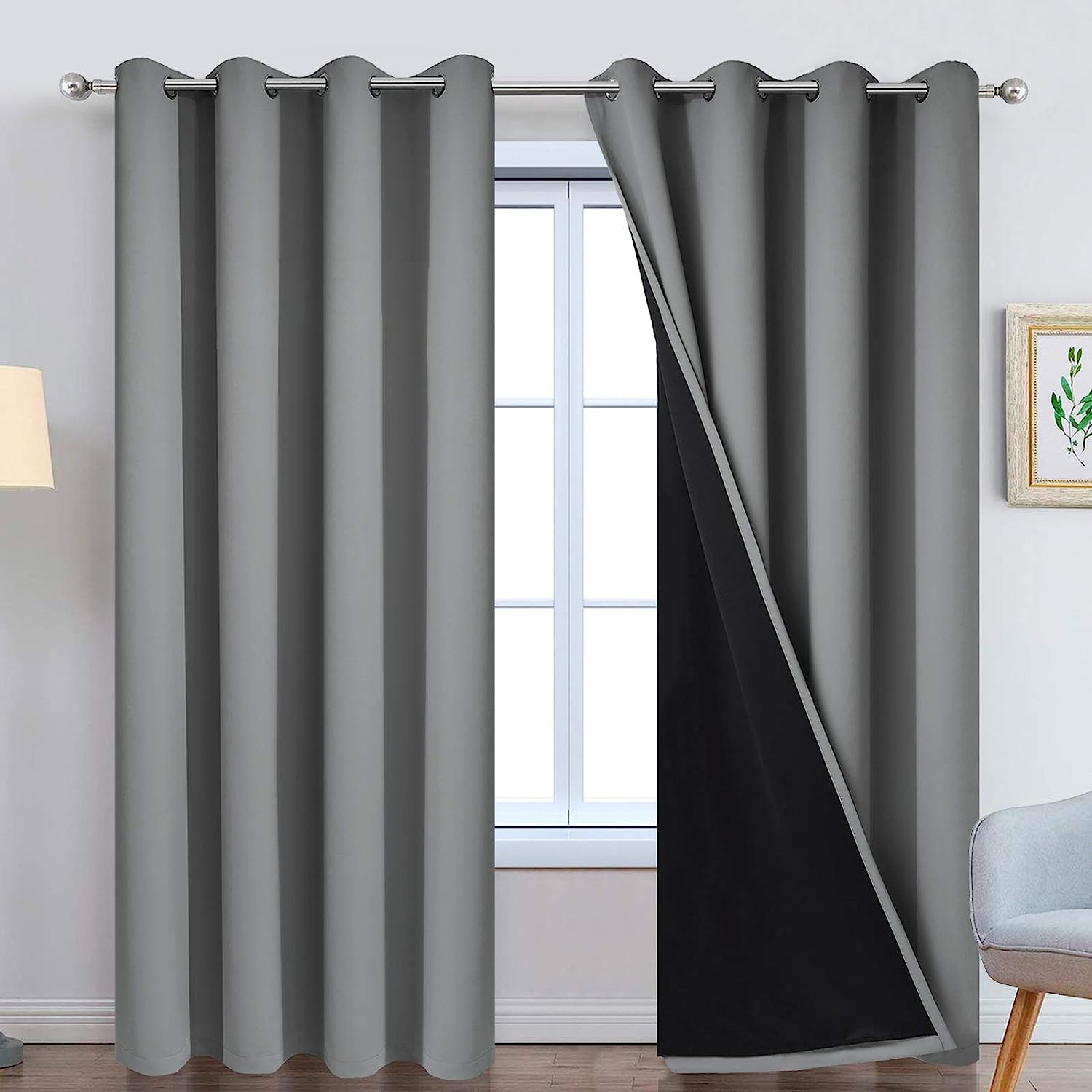 Yakamok 100% Blackout Curtains 84 Inches Long, 2 Thick [...]