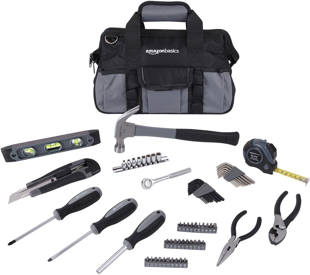 Amazon Basics 65 Piece Home Basic Repair Tool Kit Set [...]
