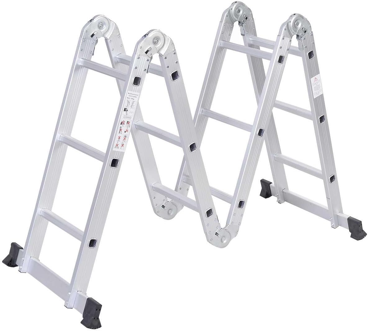 Safeplus Aluminum Lightweight Multi Task Ladder, 3.3ft [...]