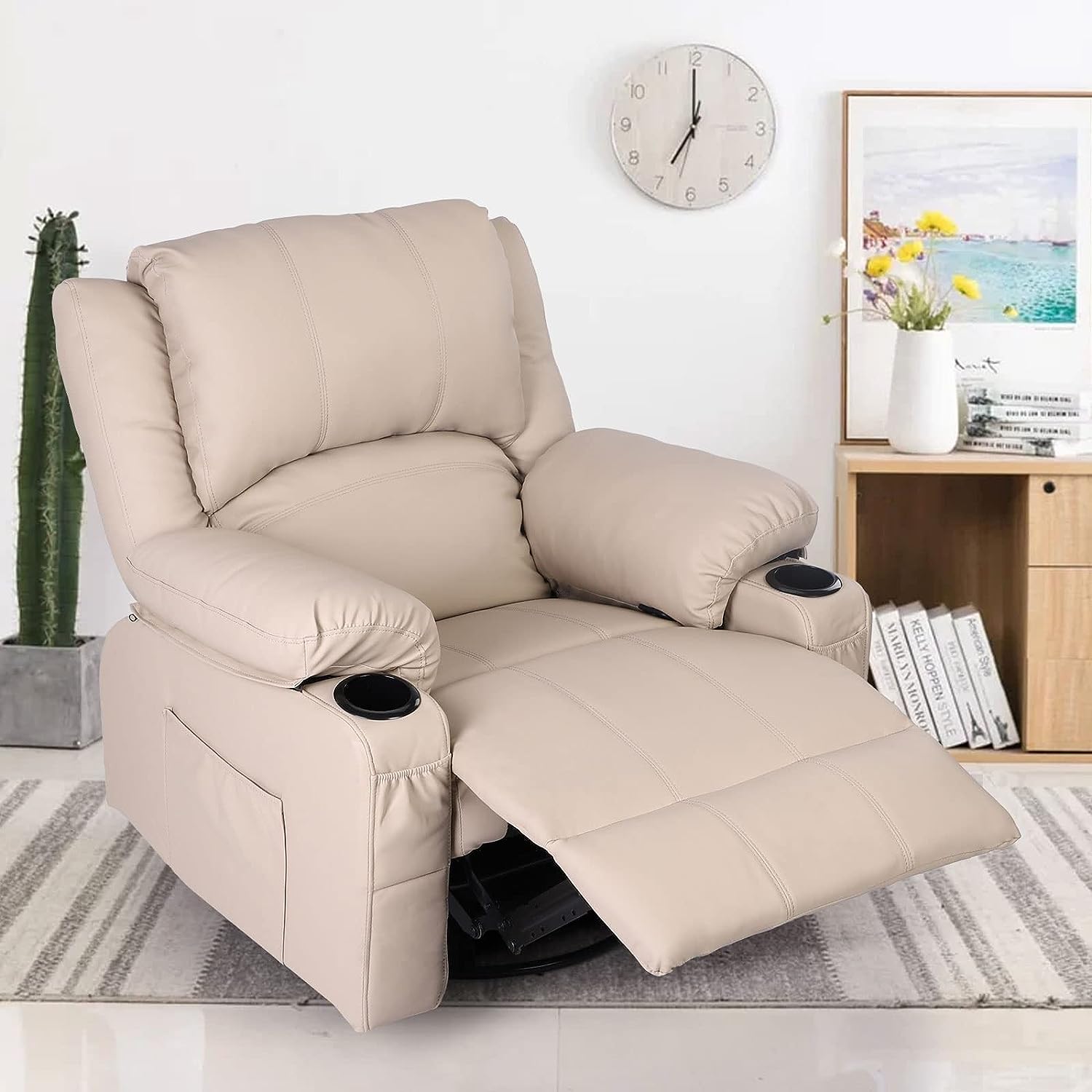Leather Recliner Chair Modern Rocker with Heated [...]