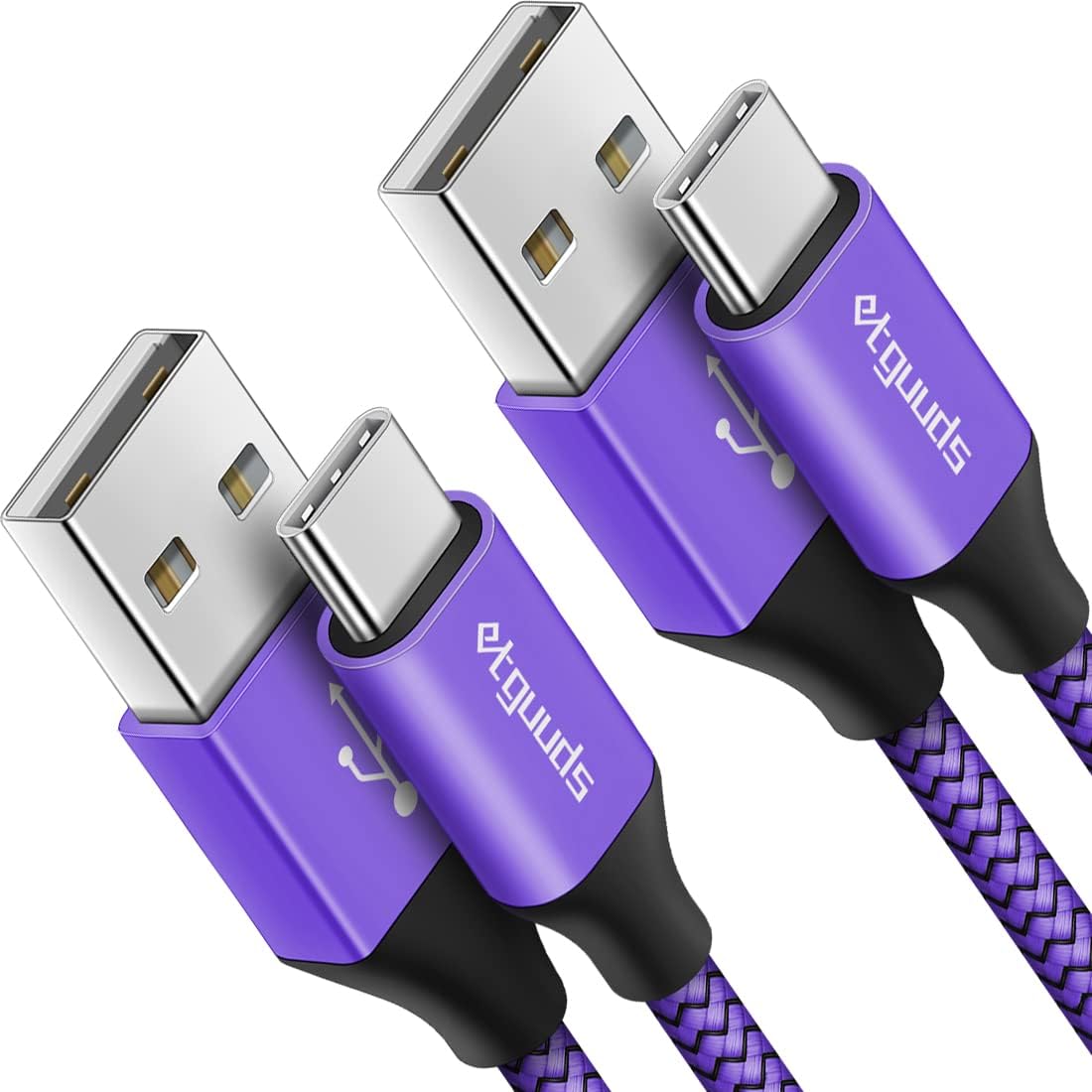 etguuds Purple USB C Cable 3ft Fast Charge, 2-Pack USB [...]