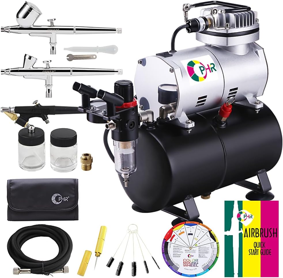 OPHIR 110V Pro Airbrush Kit Air Brush Compressor with [...]