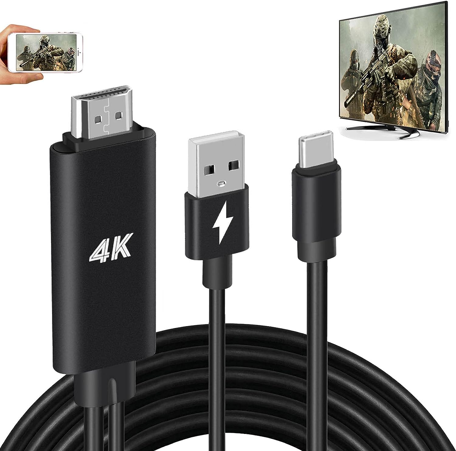 HDMI Adapter USB Type C Cable MHL 4K Video Converter [...]
