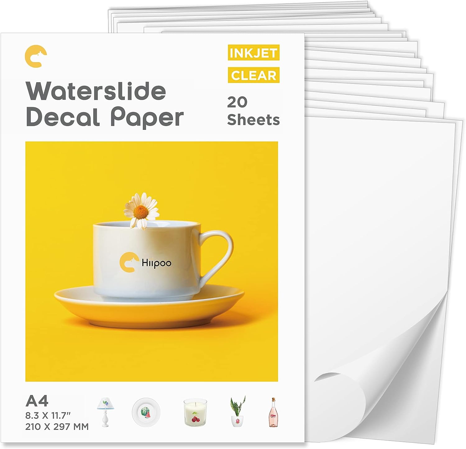 Hiipoo Waterslide Decal Paper Inkjet 20 Sheets A4 [...]