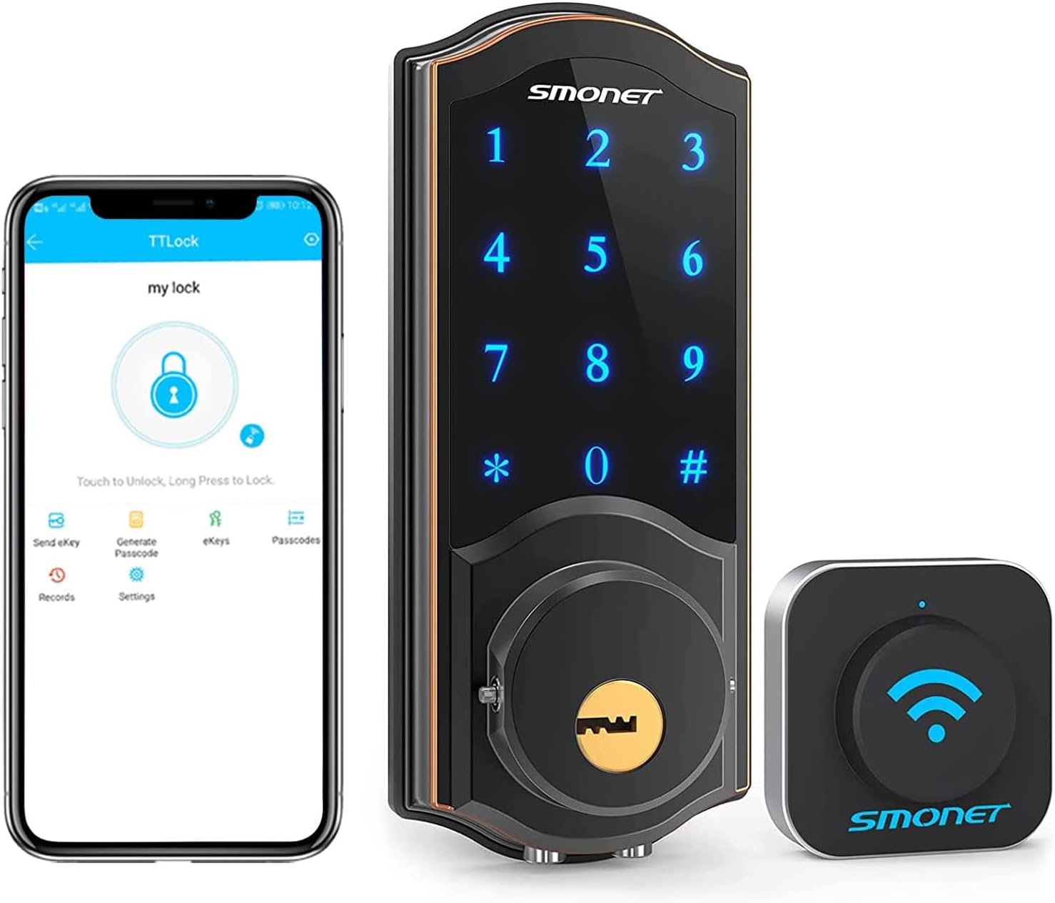 Smart WiFi Lock Set- SMONET Bluetooth Smart Lock [...]