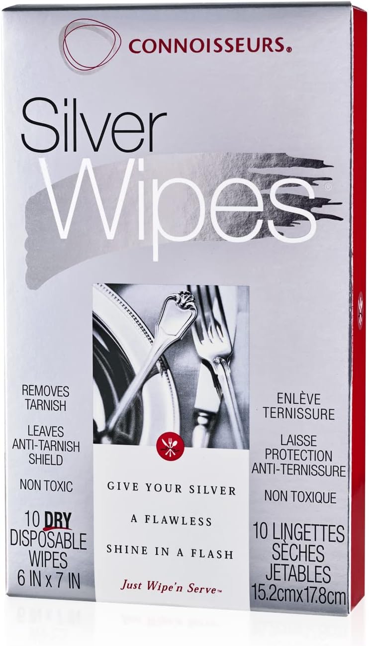 CONNOISSEURS Silver Cleaner Wipes, 10 Count