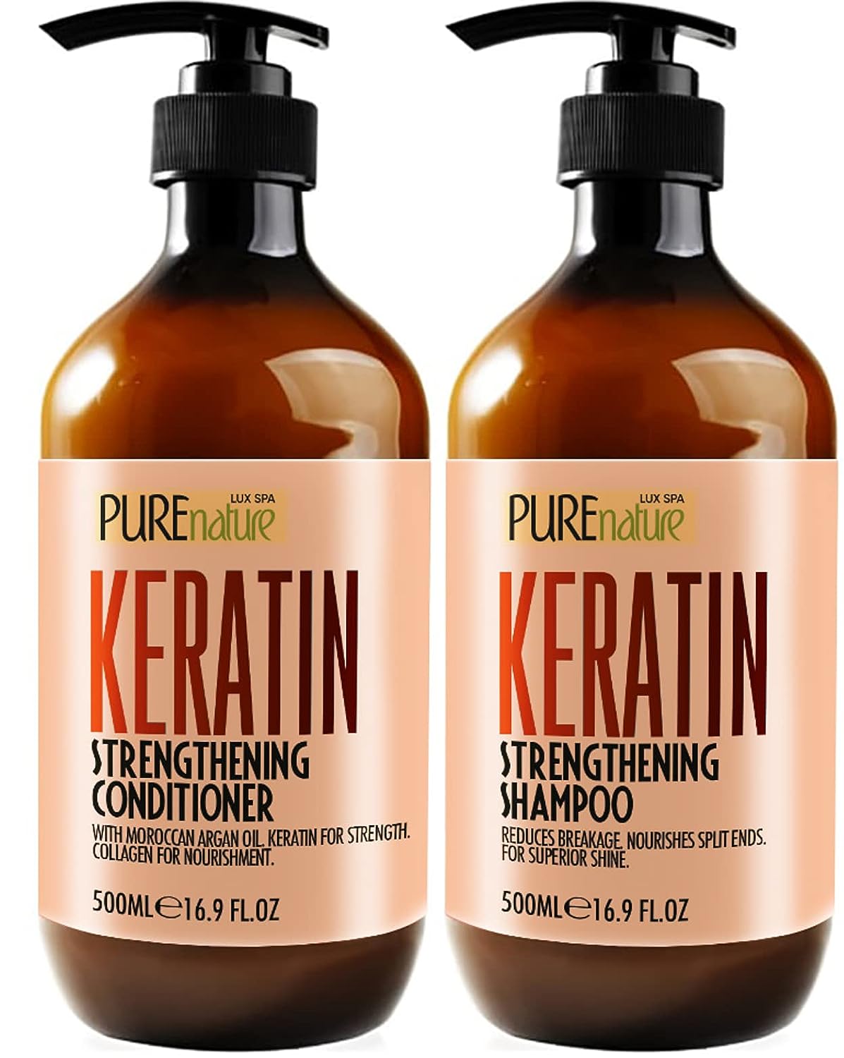Keratin Shampoo and Conditioner Set - Sulfate Free, [...]