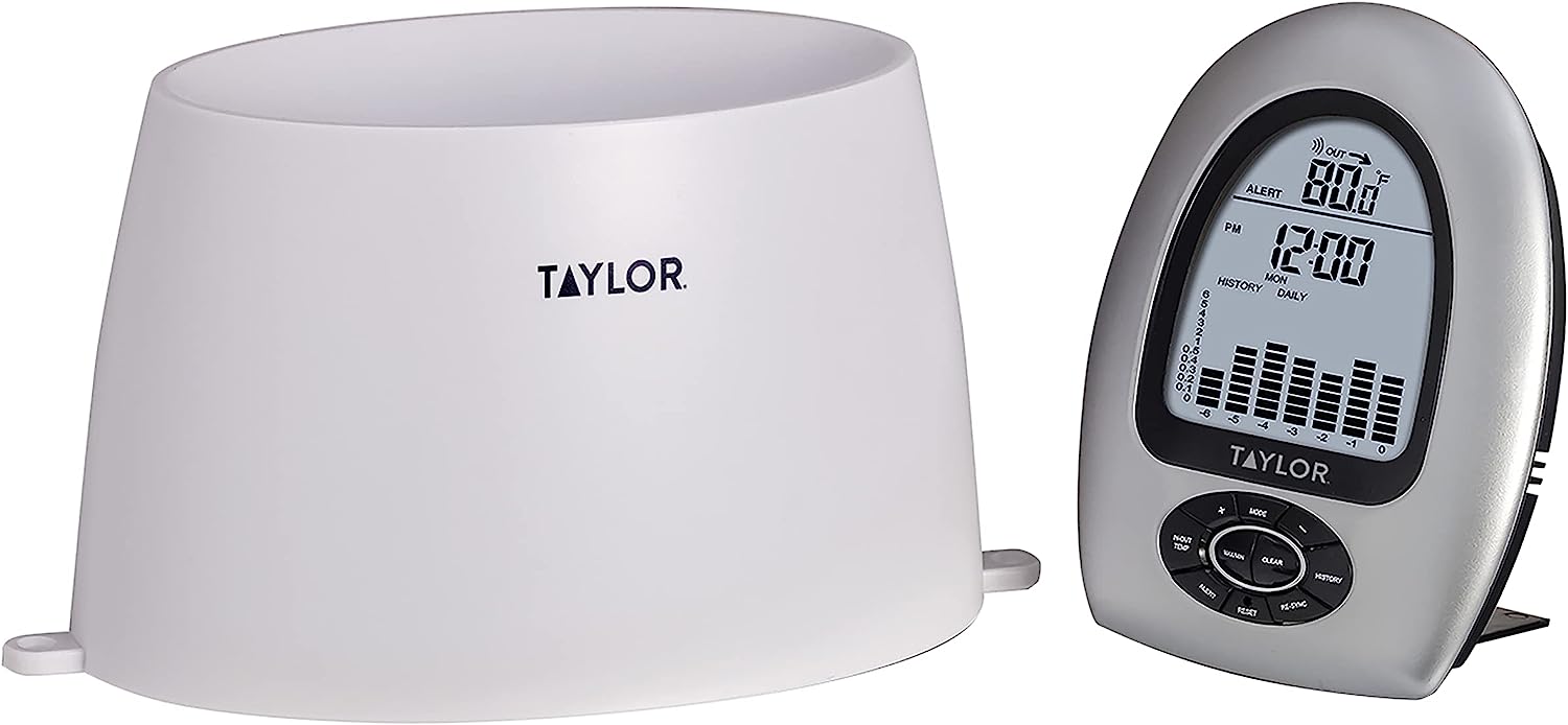 Taylor Wireless Digital Rain Gauge and Thermometer