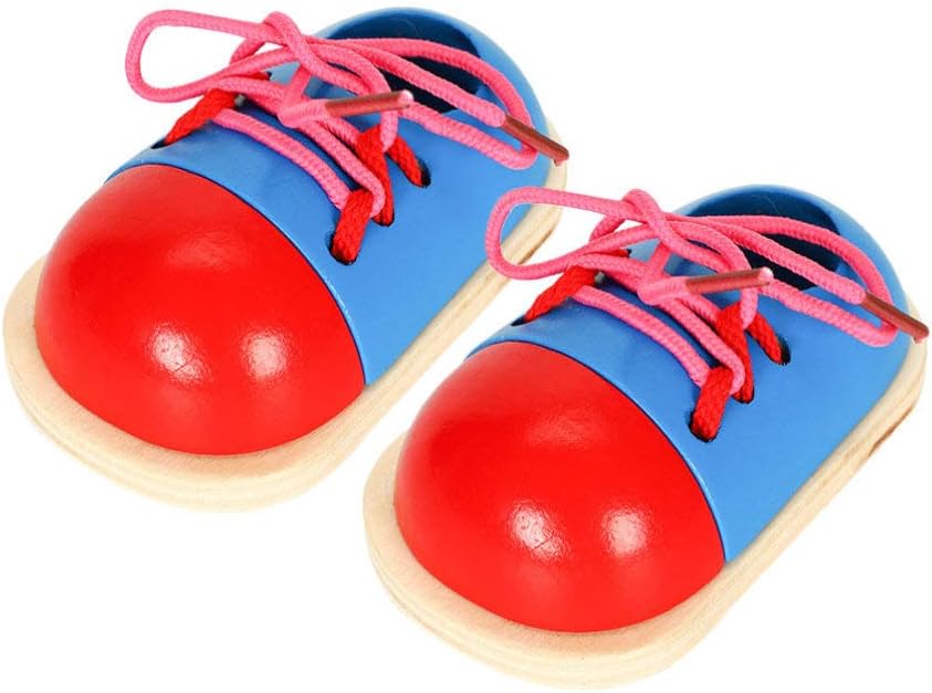 NUOBESTY Wooden Lacing Shoe Toy Learn to Tie Shoelaces [...]