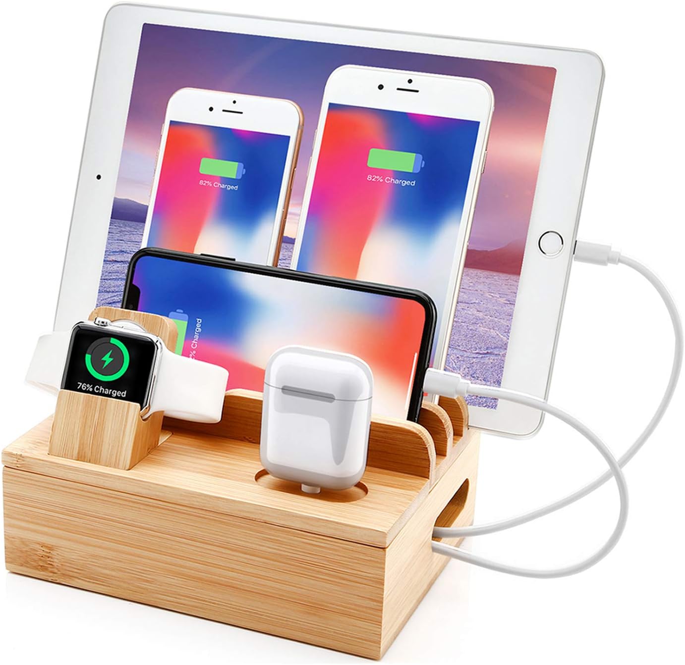 Bamboo Charging Station for Multi Device with 5 USB A [...]
