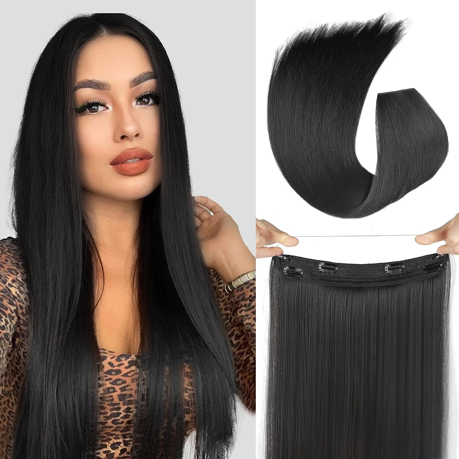 Isaic Black Hair Extensions for Women 24 Inch Straight [...]