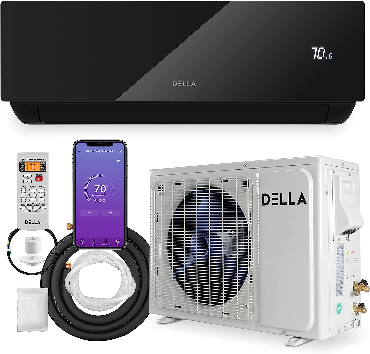 DELLA 12000 BTU Wifi Enabled 17 SEER2 Cools Up to 550 [...]