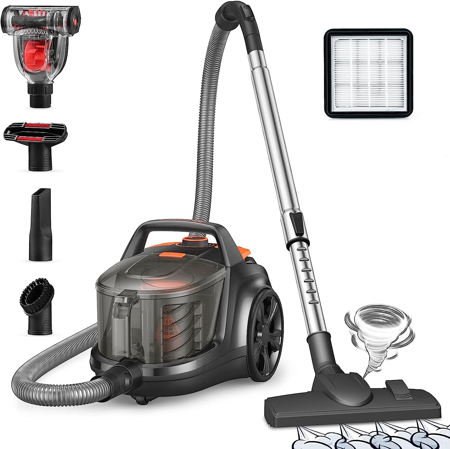 Aspiron Canister Vacuum Cleaner, 1200W Lightweight [...]
