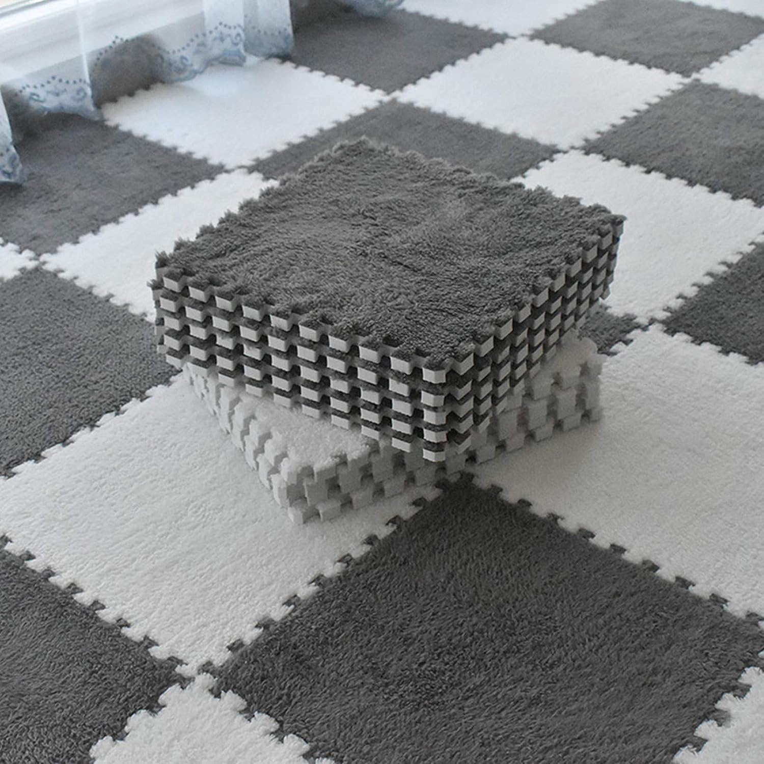 Smabee Interlocking Carpet Shaggy Soft EVA Foam Mats [...]