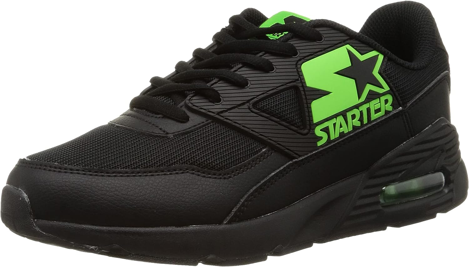 STARTER(スターター) Men's Sneaker, Black/Lime, 25.5 cm 2E