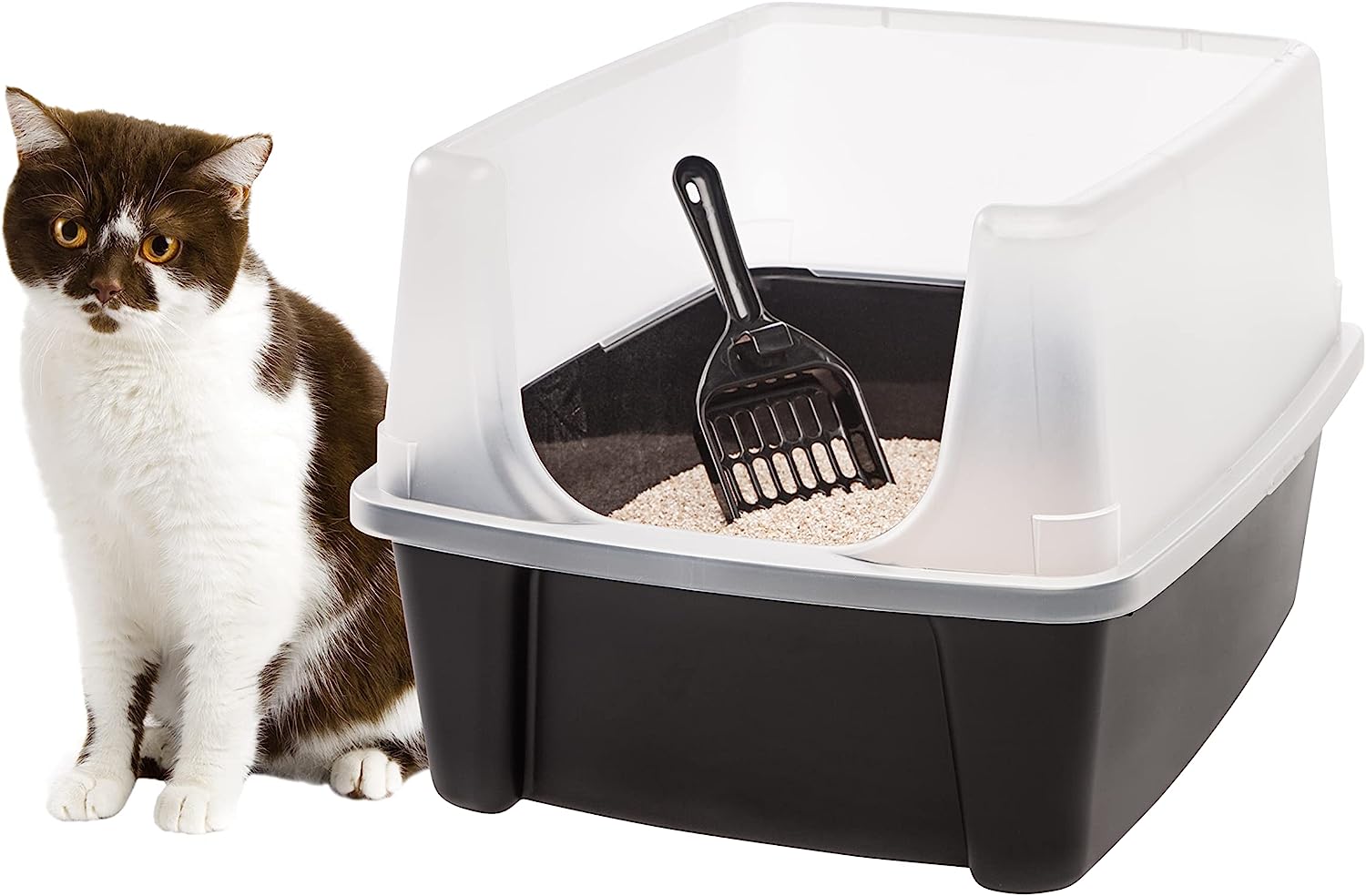 IRIS USA Open Top Cat Litter Tray with Scoop and [...]