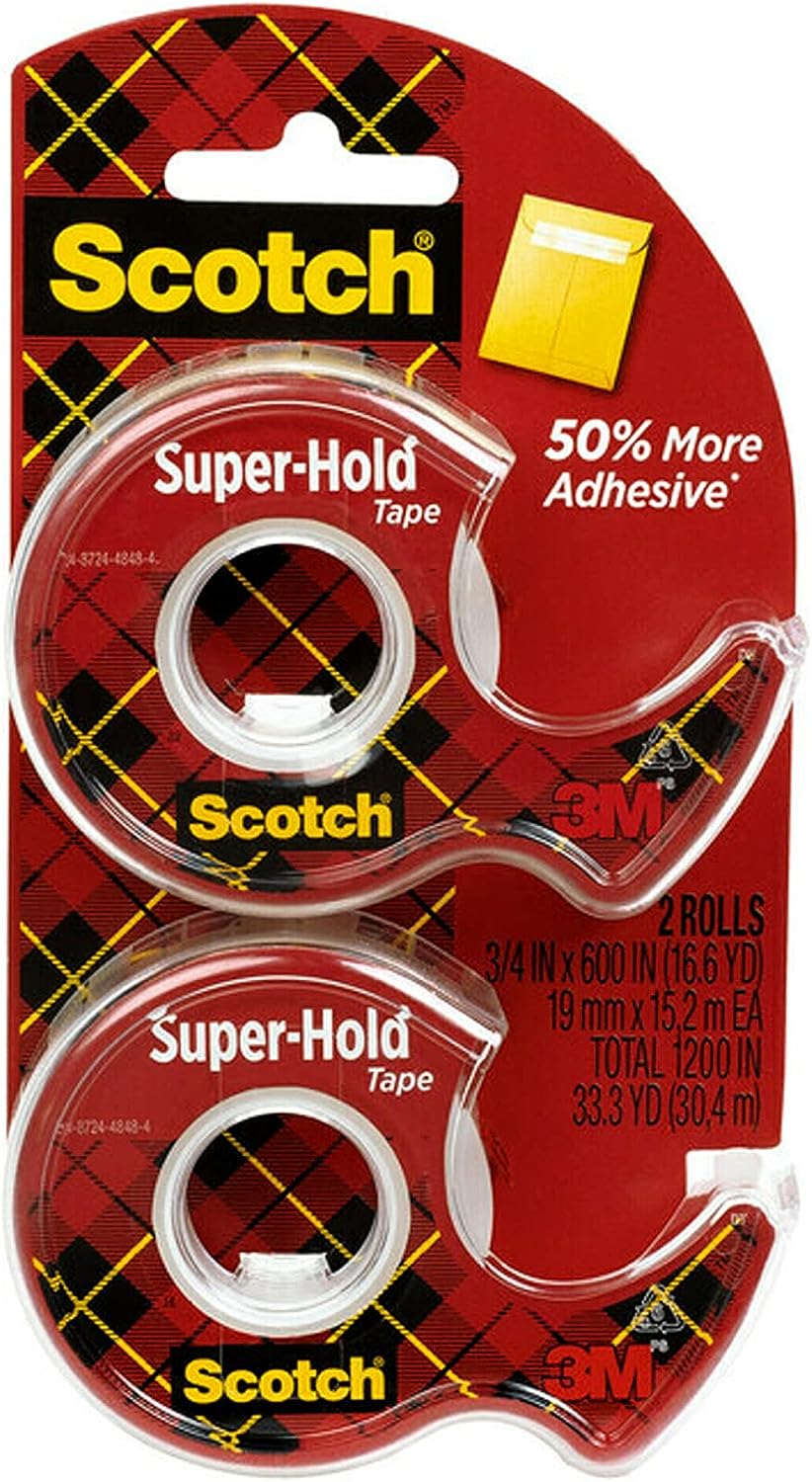 Scotch Super-Hold Tape, 2 Rolls, Transparent Finish, [...]